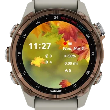 A fallen leaf Garmin watch face preview