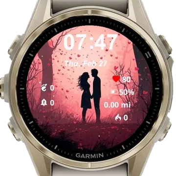 A Love Story in the Twilight Forest Garmin watch face preview