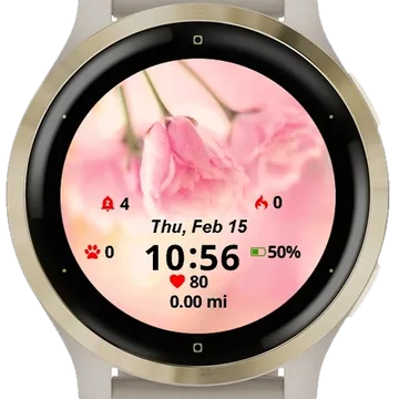 A sigh in pink Garmin watch face preview
