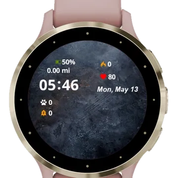 Abstract Black Garmin watch face preview