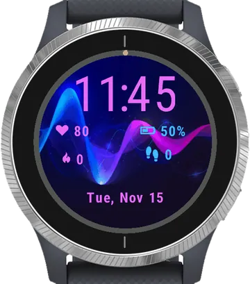 Abstract Sound Wave Garmin watch face preview