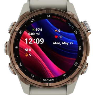 Abstract Waves Background Garmin watch face preview