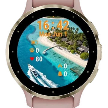 Aerial View Island Boat Garmin watch face preview