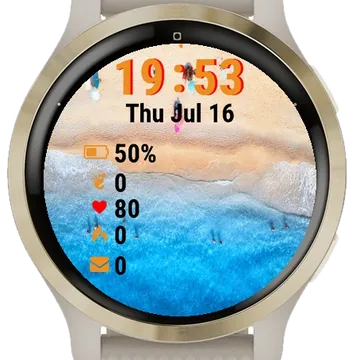 Aerial View People Beach Garmin watch face preview