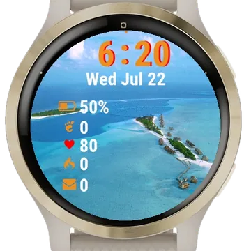 Aerial View Small Island Garmin watch face preview