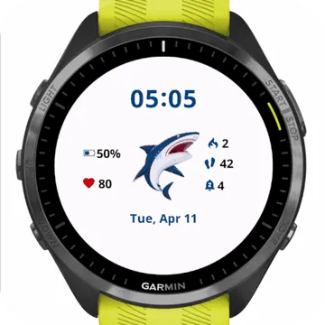 Aggressive Shark Garmin watch face preview