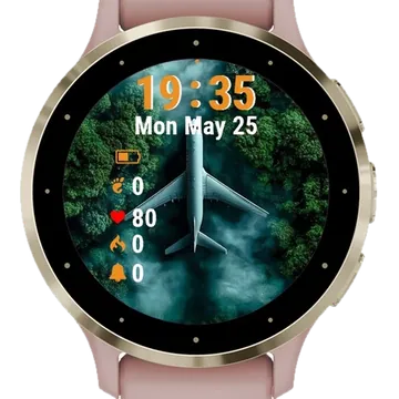 Airplane Flying Over Forest Garmin watch face preview