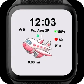 Airplane Love Garmin watch face preview
