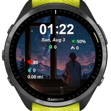 Alone in Night Garmin watch face preview