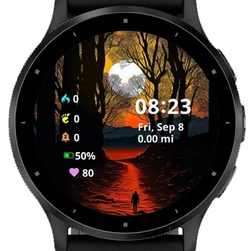 Alone in the forest Garmin watch face preview