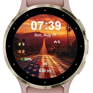 American Road Garmin watch face preview