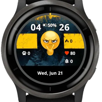 Angry Emoticon Garmin watch face preview