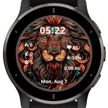 Angry Lyon Garmin watch face preview