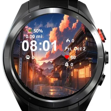 Anime Style Scene Street Garmin watch face preview