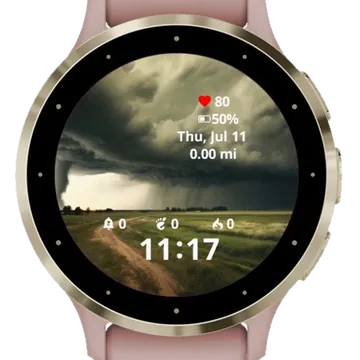 Apocalyptic stormy Garmin watch face preview