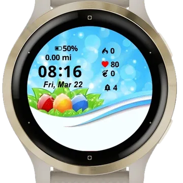 April Easter Garmin watch face preview