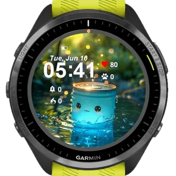 Aqua Glow Buddy Garmin watch face preview