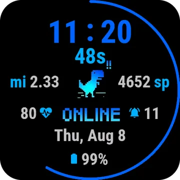 Arcade Dino Garmin watch face preview