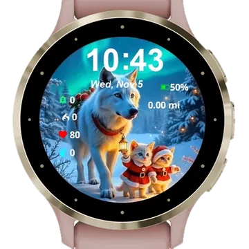 Arctic Holiday Adventure Garmin watch face preview
