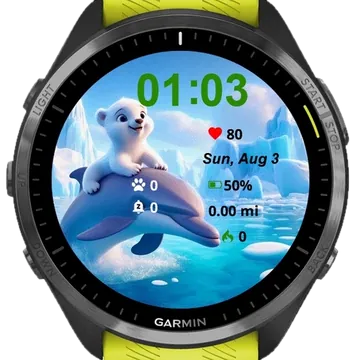 Artic Friends Garmin watch face preview