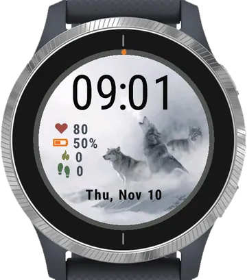 Artic Wolf Garmin watch face preview
