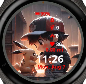 Ash Pikachu Garmin watch face preview