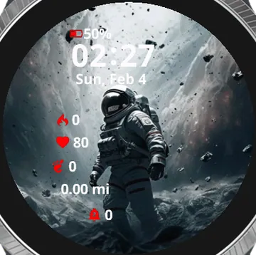Astronaut dark space Garmin watch face preview