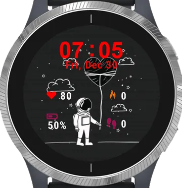 Astronaut Draw Garmin watch face preview