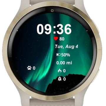 Aurora Bore Night Sky Garmin watch face preview