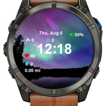 Aurora Bore Over Lake Garmin watch face preview