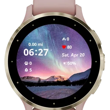 Aurora Borealis Garmin watch face preview