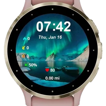 Aurora Reflections Garmin watch face preview
