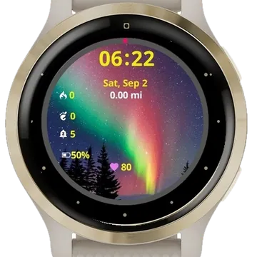 Aurora Garmin watch face preview