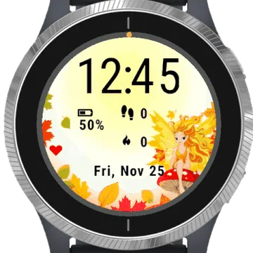Autumn Flowers Garmin watch face preview