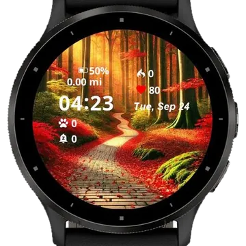 Autumn Forest Serenity Garmin watch face preview