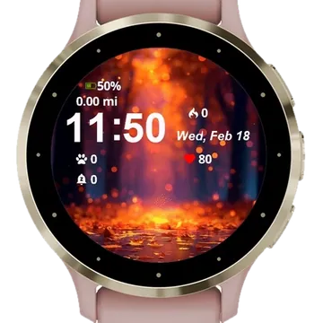 Autumn Leaves Garmin watch face preview