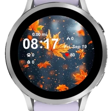 Autumn Leaves Garmin watch face preview