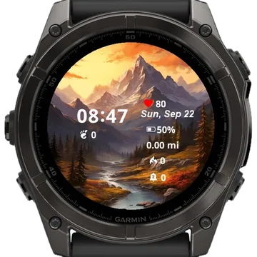 Autumn Mountains Landscape Garmin watch face preview