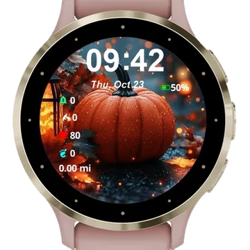Autumn Pumpkin Garmin watch face preview