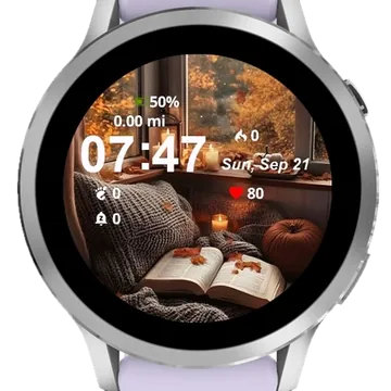 Autumn Reads Garmin watch face preview