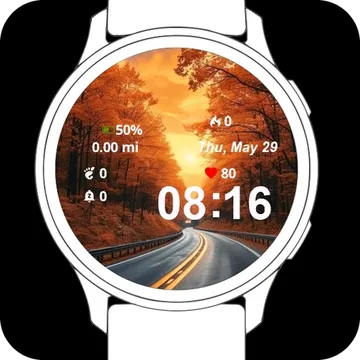 Autumn Road Garmin watch face preview