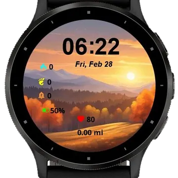 Autumn Sunset Garmin watch face preview