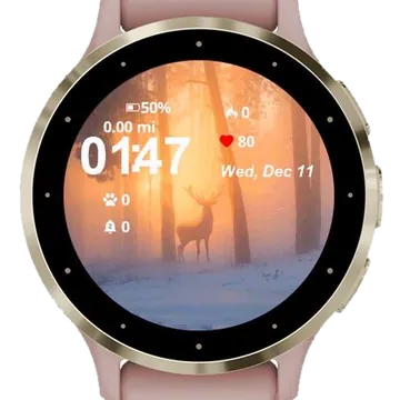 Awesome Animal in Forest Garmin watch face preview