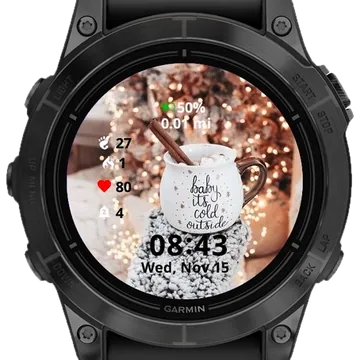 Baby It is cold outside Garmin watch face preview