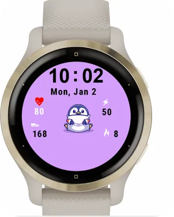Baby Penguin Garmin watch face preview