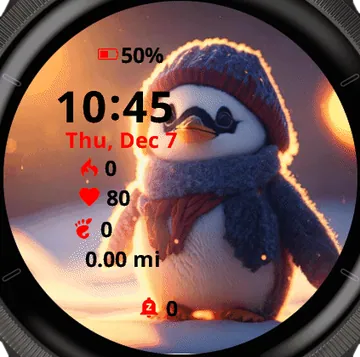Baby Penguin Garmin watch face preview