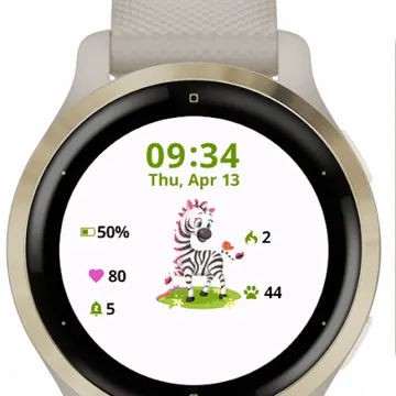 Baby Zebra Garmin watch face preview