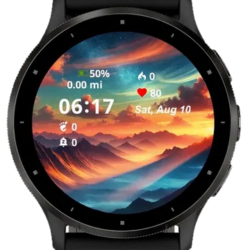 Background featuring a stunning mountain Garmin watch face preview