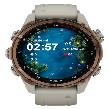 Background Fir Branches Lights Garmin watch face preview