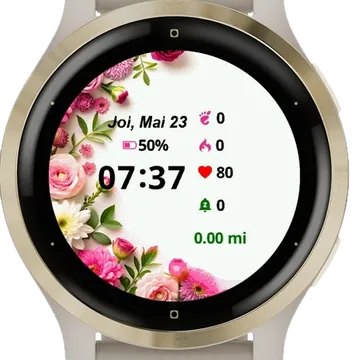 Background Flowers Garmin watch face preview
